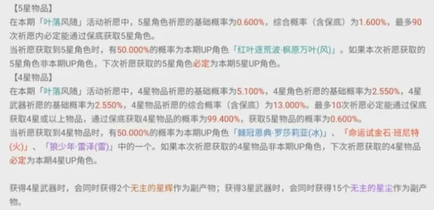 原神抽卡保底机制介绍攻略-原神卡池机制爆率概率分析图表2024